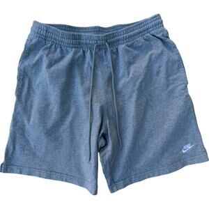 Nike Sweat Shorts Mens Gray Swoosh Lounge Gym Athletic